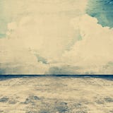 Sala concreta suja velha como o fundo com imagem do céu na parede imagem de stock Sala concreta suja velha como o fundo com imagem do céu na parede imagem de stock