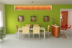 sala de jantar 3d moderna ilustração do vetor sala de jantar 3d moderna ilustração do vetor