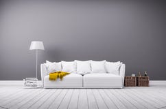 Sala de visitas moderna no estilo minimalistic com sofá Sala de visitas moderna no estilo minimalistic com sofá