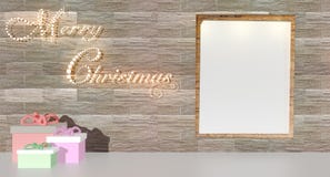 A sala iluminada com luzes numerosas decorou pronto para comemorar o Natal imagens de stock A sala iluminada com luzes numerosas decorou pronto para comemorar o Natal imagens de stock