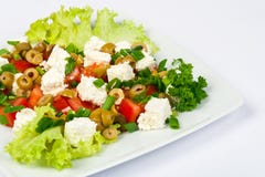 Salad With Olives And Feta Royalty Free Stock Images
