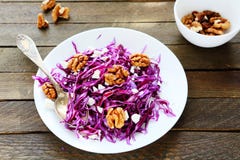 Salad With Red Cabbage And Slices Of Cheese Royalty Free Stock Photo Salad With Red Cabbage And Slices Of Cheese Royalty Free Stock Photo