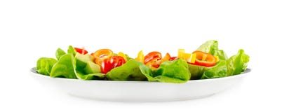 Salada na placa branca Fotografia de Stock Salada na placa branca Fotografia de Stock