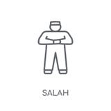 Salah linjär symbol Modernt begrepp för översiktsSalah logo på vita lodisar vektor illustrationer Salah linjär symbol Modernt begrepp för översiktsSalah logo på vita lodisar vektor illustrationer