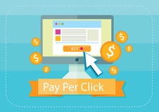 Salaire par modèle de la publicité d'Internet de clic illustration libre de droits Salaire par modèle de la publicité d'Internet de clic illustration libre de droits