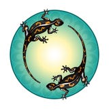 salamanders Cercle vert, modèle illustration libre de droits salamanders Cercle vert, modèle illustration libre de droits