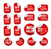 Sale discount specials banner price tag, sticker half off, save percent coupon icon