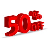 Sale. 50% off. Red inscription 3d. Vector illustration royalty free illustration Sale. 50% off. Red inscription 3d. Vector illustration royalty free illustration