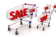 Sale text i shoppingvagnen vektor illustrationer Sale text i shoppingvagnen vektor illustrationer