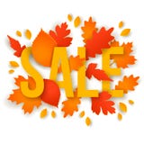 Sale text med färgrika sidor för höst royaltyfri illustrationer Sale text med färgrika sidor för höst royaltyfri illustrationer