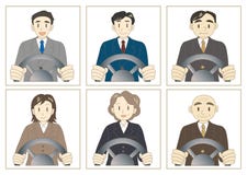 Salesman and Businessman driver royalty free illustration Salesman and Businessman driver royalty free illustration