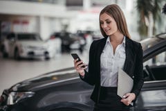 Salesperson at car dealership royalty free stock photos Salesperson at car dealership royalty free stock photos