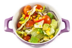 Sallad för körsbärsröda tomater och för isberggrönsallat Royaltyfria Foton Sallad för körsbärsröda tomater och för isberggrönsallat Royaltyfria Foton