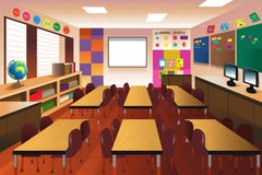 Salle de classe vide pour l'école primaire illustration de vecteur Salle de classe vide pour l'école primaire illustration de vecteur