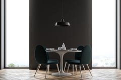Salle à manger de mur noir, minimalisme illustration de vecteur Salle à manger de mur noir, minimalisme illustration de vecteur