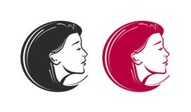 Salon de beauté, station thermale, logo de raseur-coiffeur Bel label ou icône de jeune femme Illustration de vecteur illustration stock Salon de beauté, station thermale, logo de raseur-coiffeur Bel label ou icône de jeune femme Illustration de vecteur illustration stock