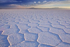 Salt flat Salar de Uyuni in Bolivia at sunrise royalty free stock images Salt flat Salar de Uyuni in Bolivia at sunrise royalty free stock images