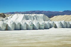 Salt Pile And Sacks With Salt On Salinas Grandes Royalty Free Stock Photography Salt Pile And Sacks With Salt On Salinas Grandes Royalty Free Stock Photography