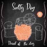 Salty Dog cocktail. Hand drawn drink on white background. Vector illustration stock illustration Salty Dog cocktail. Hand drawn drink on white background. Vector illustration stock illustration