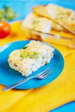 Salty pie with cheese and cottage cheese royalty free stock photos Salty pie with cheese and cottage cheese royalty free stock photos