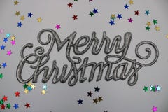 Salutation de Noël dans la couleur argentée images stock Salutation de Noël dans la couleur argentée images stock
