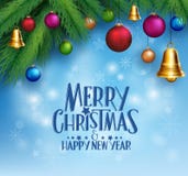 saluti realistici di Buon Natale 3D illustrazione vettoriale saluti realistici di Buon Natale 3D illustrazione vettoriale