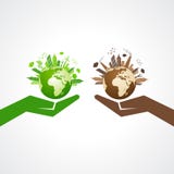 Salvar o conceito da natureza com eco e arquitetura da cidade poluída ilustração do vetor Salvar o conceito da natureza com eco e arquitetura da cidade poluída ilustração do vetor
