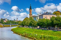 Salzburg Austria embankment of river Salzach view Royalty Free Stock Image Salzburg Austria embankment of river Salzach view Royalty Free Stock Image
