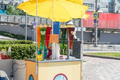 Street stall with drinks in hot weathe royalty free stock photos Street stall with drinks in hot weathe royalty free stock photos
