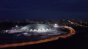 SAMARA, ΡΩΣΙΑ - ΤΟ ΜΆΙΟ ΤΟΥ 2018: εναέρια άποψη νύχτας του χώρου και των περιχώρων της Samara staduim απόθεμα βίντεο SAMARA, ΡΩΣΙΑ - ΤΟ ΜΆΙΟ ΤΟΥ 2018: εναέρια άποψη νύχτας του χώρου και των περιχώρων της Samara staduim απόθεμα βίντεο