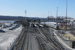 Samedi matin station de navette de Harmon de Croton de MTA image libre de droits Samedi matin station de navette de Harmon de Croton de MTA image libre de droits