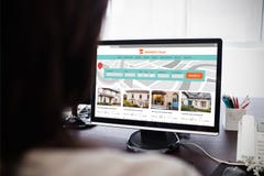 Samengesteld beeld van samengesteld beeld van bezitswebsite royalty-vrije stock afbeeldingen Samengesteld beeld van samengesteld beeld van bezitswebsite royalty-vrije stock afbeeldingen