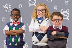 Samengesteld beeld van schooljonge geitjes stock fotografie Samengesteld beeld van schooljonge geitjes stock fotografie
