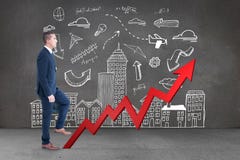 Samengesteld beeld van zakenman het beklimmen stock afbeelding Samengesteld beeld van zakenman het beklimmen stock afbeelding