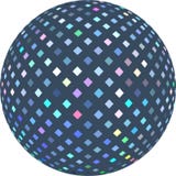 Samenvatting van de hologram de blauwe gestemde 3d bal grafisch op witte geïsoleerde achtergrond Het patroon van het Glitzmozaïek stock illustratie Samenvatting van de hologram de blauwe gestemde 3d bal grafisch op witte geïsoleerde achtergrond Het patroon van het Glitzmozaïek stock illustratie