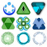 Samling av gräsplan och den blåa triangulära moderna logoen stock illustrationer Samling av gräsplan och den blåa triangulära moderna logoen stock illustrationer