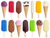 Samling av isolaten för pinne för variation för glassglassicecream royaltyfri fotografi Samling av isolaten för pinne för variation för glassglassicecream royaltyfri fotografi
