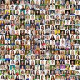 Samling av olika caucasian kvinnor och män som spänner från 18 arkivfoto Samling av olika caucasian kvinnor och män som spänner från 18 arkivfoto