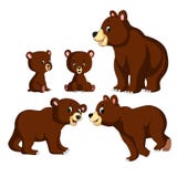 Samlingen av björnen och behandla som ett barn björnen med olikt posera stock illustrationer Samlingen av björnen och behandla som ett barn björnen med olikt posera stock illustrationer