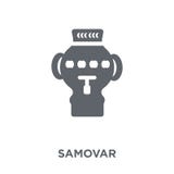 Samovarpictogram van de inzameling van Rusland stock illustratie Samovarpictogram van de inzameling van Rusland stock illustratie