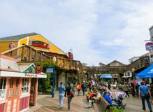 San Francisco, California, United States of America - May 04, 2016: Pier 39 fisherman's wharf Royalty Free Stock Image San Francisco, California, United States of America - May 04, 2016: Pier 39 fisherman's wharf Royalty Free Stock Image
