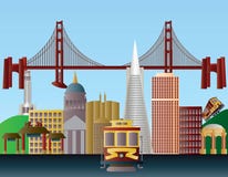 San Francisco City Skyline Illustration stock illustration San Francisco City Skyline Illustration stock illustration