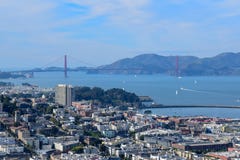 San Francisco Skyline - Golden gate bridge stock afbeelding San Francisco Skyline - Golden gate bridge stock afbeelding