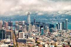 - San Francisco Widok z lotu ptaka Targowa ulica, W centrum Buildi obraz royalty free - San Francisco Widok z lotu ptaka Targowa ulica, W centrum Buildi obraz royalty free