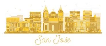 San Jose Costa Rica City Skyline Silhouette avec les b?timents d'or d'isolement sur le blanc illustration de vecteur San Jose Costa Rica City Skyline Silhouette avec les b?timents d'or d'isolement sur le blanc illustration de vecteur