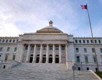 SAN JUAN, PUERTO RICO - Sep 2017 - The Puerto Rico Capitol Government Building located near the Old San Juan historic area. royalty free stock photo SAN JUAN, PUERTO RICO - Sep 2017 - The Puerto Rico Capitol Government Building located near the Old San Juan historic area. royalty free stock photo