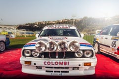 San Marino 21 2017 Październik - BMW M3 E30 przy wiecem legenda fotografia royalty free San Marino 21 2017 Październik - BMW M3 E30 przy wiecem legenda fotografia royalty free