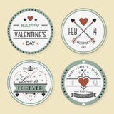 San Valentino e distintivi romantici messi illustrazione di stock San Valentino e distintivi romantici messi illustrazione di stock