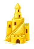 Sand castle with towers windows and stairs stock illustration Sand castle with towers windows and stairs stock illustration