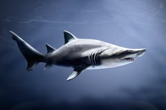 Sand tiger shark in deep waters stock image Sand tiger shark in deep waters stock image